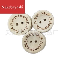 15mm 20mm 25mm two eyes wooden button love love wooden button