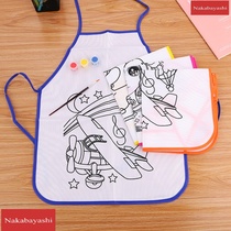 Childrens student puzzle coloring apron kindergarten handmade color canvas multifunctional drawing supplies