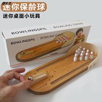 Manufacturer wholesale childrens puzzle wooden toy mini bowling bowling baby parent-child interactive table bowling game