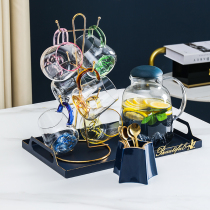 Light luxury water cup Creative living room household glass water set Large capacity cold water pot Office drinking cup