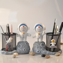 Childrens Festival Gift Resin Creative Astronaut Biding Cat Pen Holder Stationery Pendulum Cartoon Student Gift Model