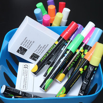Small blackboard fluorescent board special pen advertising board erasable highlighter luminous blackboard LED Electronic fluorescent board special pen glass plate luminous fluorescent marker pen POP creative 8-color thick head set