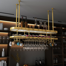 Light luxury red wine glass rack hanging upside down household stainless steel wine rack bar hanger rack wine glass rack red wine rack