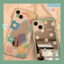 Net red flower wave points applicable iPhone13 12promax Apple 11 mirror mobile phone shell silicone xs xr female new xsmax anti-fall 7p protective sheath 8plu