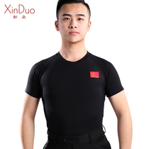 Xinduo Latin dance top Mens adult national standard modern dance square ballroom dance practice dance suit summer short sleeve