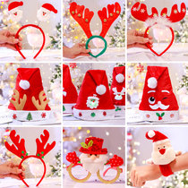 Christmas hat Christmas hat Children adult girl baby boy hat Little deer corner Santa Claus hat dress headgear