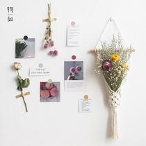 Dried flower card wall sticker ins wall decoration Nordic background wall decoration small tapestry dormitory rental house renovation