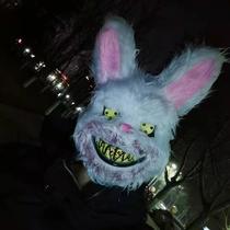 Bloody rabbit mask headgear jk demon rabbit horror scary Halloween grimace Net red Student Killer Rabbit Photo