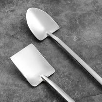 304 stainless steel long handle spoon Ice spoon stirring spoon sweet spoonful spoon coffee spoon head-head spade spoon soup spoon