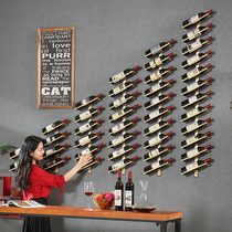 Wine cabinet Nordic iron retro industrial style simple noble wall hanging red wine shelf Wall fashion creative display rack