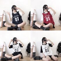 Basketball suit women 2020 Summer students loose sports blue jersey new sleeveless T-shirt shirt two-piece suit
