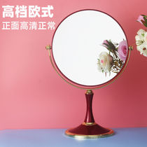 Mirror wedding dowry a pair of high-grade European double-sided magnifying desktop mirror makeup vanity mirror revolving mirror