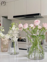 Home Acrylic Wake-up Flower Barrel Transparent Large plastic flowers Flower Barrel Flower Shop Special Deep Water Nuragia Flower Arrangement Flower Silo