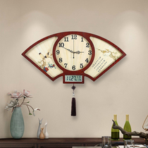 New Chinese Creative mute movement-free high-end wall clock perpetual calendar Chinese style living room atmospheric wall clock