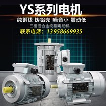 Three-phase AC motor YS180 250 370 550 750W aluminum shell 1400 rpm low speed copper wire motor horizontal