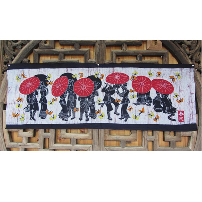 National style hand-painted batik wall hanging Hotel Inn Restaurant home sofa background wall stickers Dali special gift