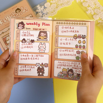 Gaoshan Wenchuang new Muzili plan this A6 carry small book cute waterproof rubber set cartoon color inside page hand account book A5 notepad day week and month punch free Notes