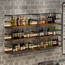 Restaurant bar wine rack Wall-mounted shelf Wall-mounted wine cabinet Beer wine display rack Bar creative decoration rack