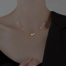S925 sterling silver love necklace Female niche design sense light luxury necklace Female clavicle chain Female simple temperament tide
