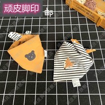 Baby triangular towel newborn pure cotton double press buckle scarf headscarf boy girl giri bib with a baby saliva towel