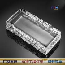 Side ice pattern brick bubble hollow glass brick crystal brick partition wall bar hot melt brick frosted brick background wall