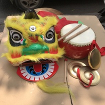 Childrens lion head lion dance childrens toddler toys 6-inch 8-inch four-piece percussion instrument gong performance props