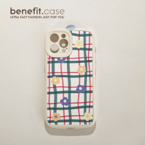Benefit Japan-ROK streak flowers apply Apple 13promax mobile phone shell minimalist iphone12mini art xsmax stripe xr silica gel 8p