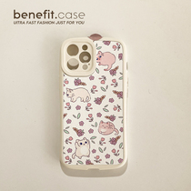 Benefit Japan-ROK Broken Flowers Kitty applies Apple 13promax mobile phone shell fresh iphone12mini cute xsmax Korean wind xr brief about 8p