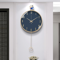 Modern light luxury high-end living room wall clock home fashion decorative clock restaurant hanging Nordic simple wall clock