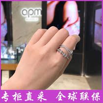 APM time to run ring female sterling silver personality Food ring ring three ring transport ring Reba same model to send girlfriend