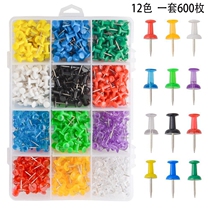 Value-packed 600 boxes 12 colors mixed color I-shaped pins pushpins stud studs Tacks Cork board Photo Wall nails