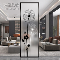 Art Glass Custom Tempered new screen Living room Xuanguan frosted light transmission painted double-sided 2022 dandelion