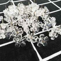 100 transparent flower pushpins plum blossom creative decoration studs Cork nails photo wall art nails I-shaped nails