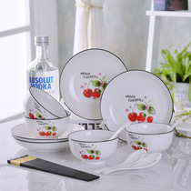(16 pieces set) household ceramic dishes chopsticks spoon tableware set European set combination thick and anti-scalding