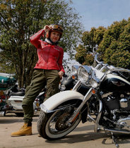 2019 New Womens motorcycle riding pants multi-bag locomotive tooling jeans elastic personality anti-wrestling pants