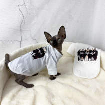 Sphinx hairless cat thick clothes autumn and winter vest short sleeve four feet warm hairless cat Tide brand Cat Clothes