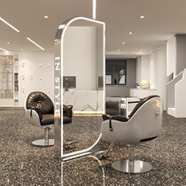 Hairdressing shop mirror table Net Red Barber shop mirror hair salon special perm dyeing hair cutting mirror with lamp floor mirror can be hung wall mirror