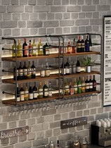 Restaurant bar wine rack wall-mounted shelf against wall wine cabinet beer wine wine display stand bar creative decoration rack