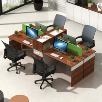 2-person staff office table and chair combination simple modern board double Finance table four 4 staff screen computer desk