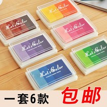 4-color gradient color printing table DIY ink table rubber stamp childrens palm finger painting photo album Hand account ink pad seal