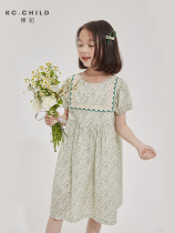 The beginning of the tree girls floral dress 2021 summer childrens lace forest department fresh literary thin section short-sleeved dress