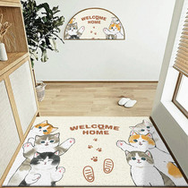 Cartoon cat door mat door door door door door door entrance hall entrance carpet silk ring foot mat can be cut