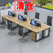 Staff desk office desk employees simple modern double 6 4 six-bit station computer table and chair
