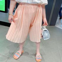 Chen Da Pig L Mom custom 2020 Summer childrens clothing Girls  Western style pleated pants Childrens Korean Chiffon skirt pants