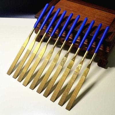 Titanium-plated diamond sand and gravel file flat file alloy file semi-circular flat triangular file