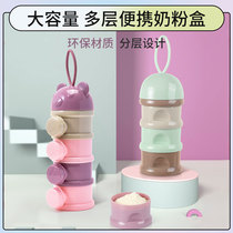 Baby baby milk powder box compartmentalized portable go out convenient to go out sub-packaging sealed moisture-proof rice powder box storage box