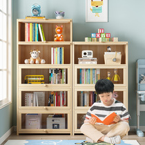 Solid wood bookcase landing simple childrens bookshelf student household multi-floor living room bedroom office shelf