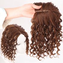 Wig female head cover white hair in summer Long section cover white hair in summer fluffy curls Corn whisker hair block