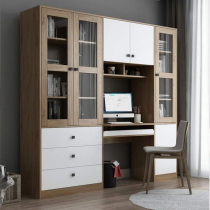 Nordic desktop computer desk desk bookcase integrated home learning desk storage cabinet combination bookcase storage cabinet customization