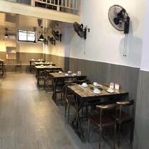 Solid wood hot pot table hot pot restaurant table and chair multi-purpose carbon baking round table open wooden table restaurant dining stool restaurant purification